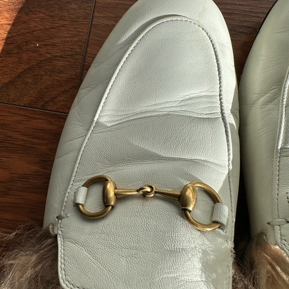 Gucci Princetown Fur Mules. White. Size 7. 100% Authentic. - Picture 11 of 13